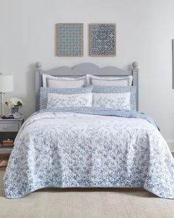 Flora Blue Quilt Set