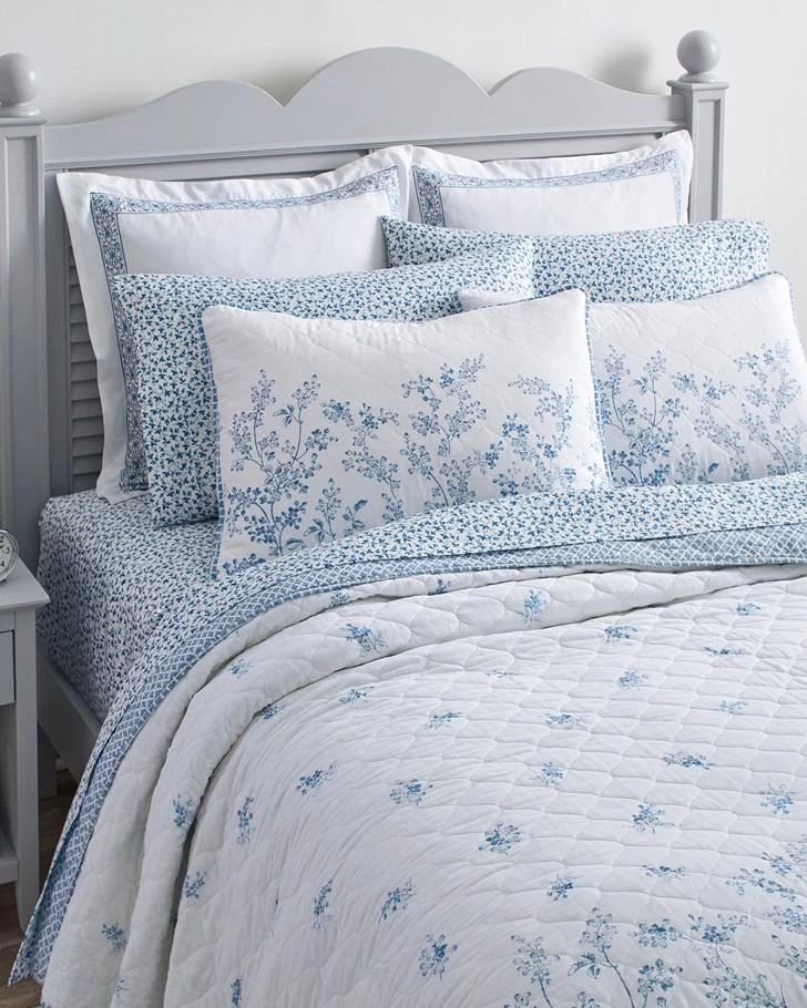 Flora Blue Quilt Set - Image 3