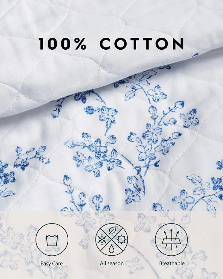 Flora Blue Quilt Set - Image 11