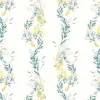 Laura Ashley Floral Stripe Grey-Green Wallpaper Sample