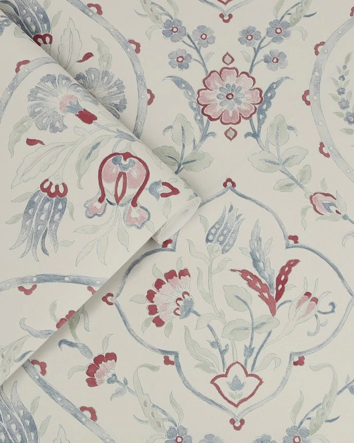 Foscot Damask Crimson Red Wallpaper - Image 3