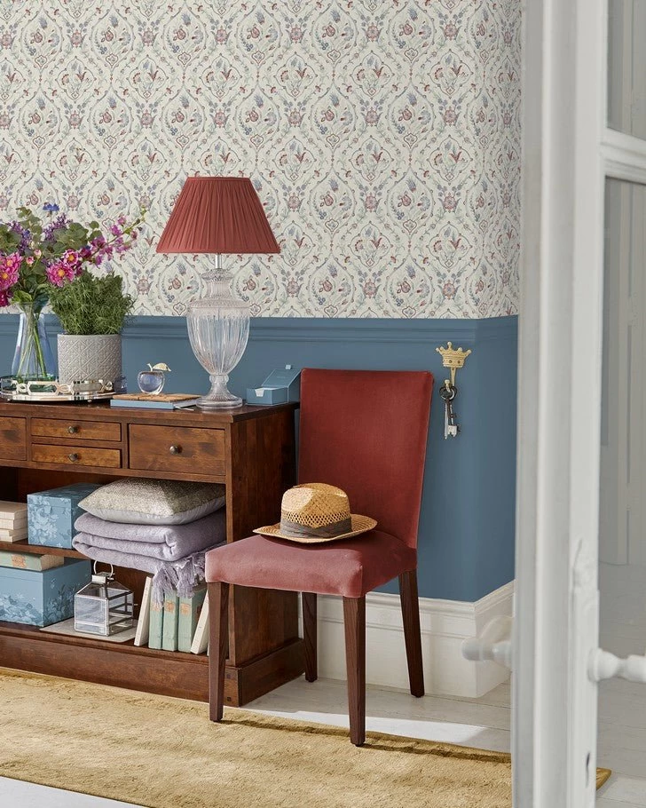 Foscot Damask Crimson Red Wallpaper - Image 4