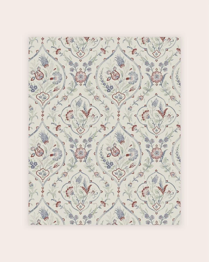 Foscot Damask Crimson Red Wallpaper Sample - Image 2