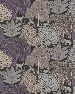 Garwood Grove Violet Grey Wallpaper Sample