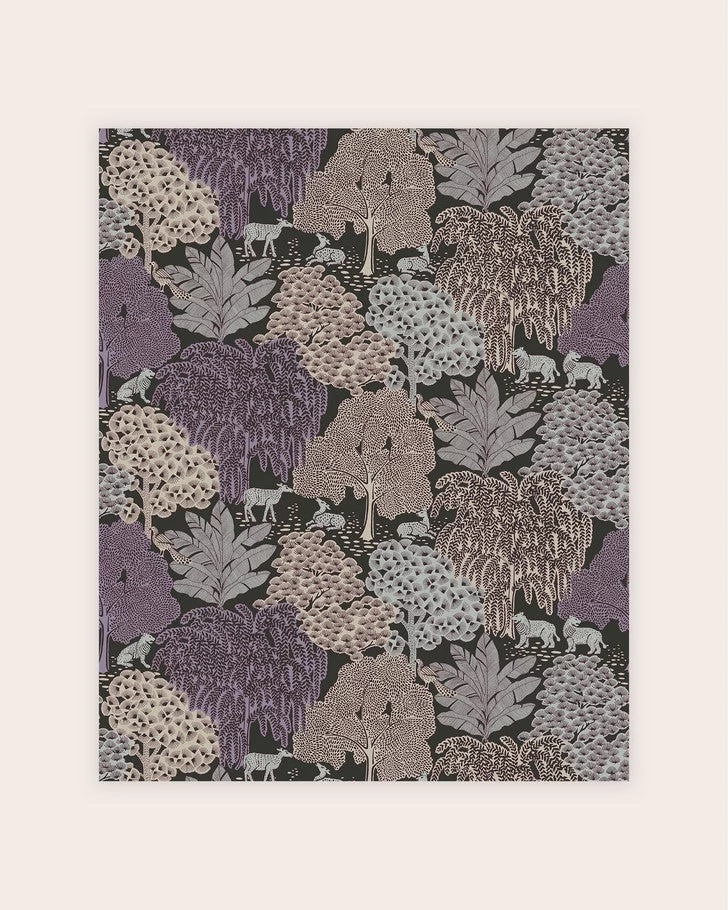Garwood Grove Violet Grey Wallpaper Sample - Image 2