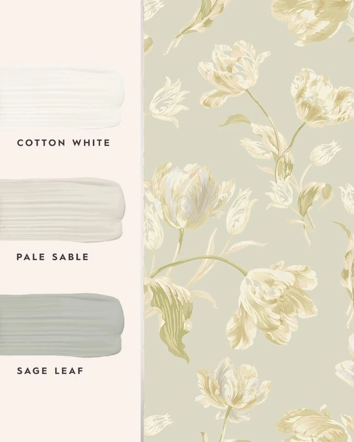 Gosford Sage Green Wallpaper Sample - Image 3