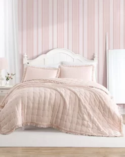 Hailee Pink Microfiber Quilt Set