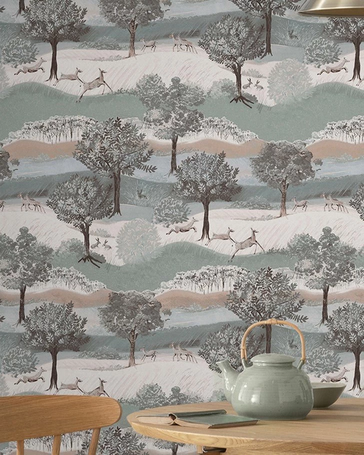 Hartingdon Jade Green Wallpaper Sample - Image 5