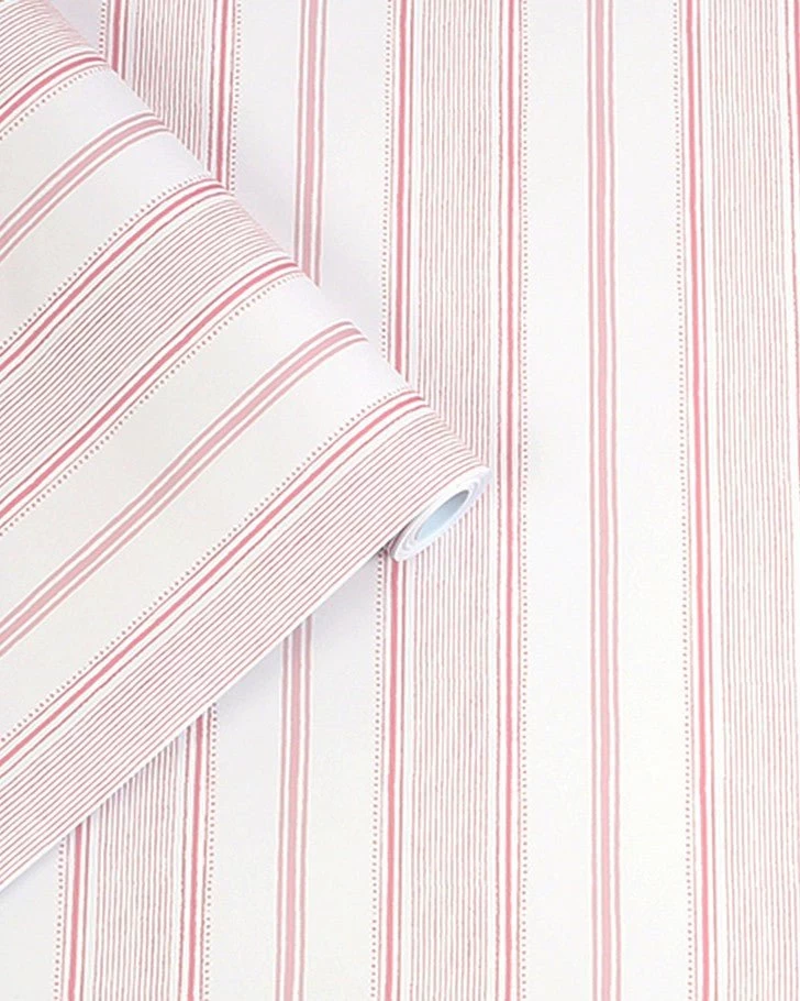 Heacham Stripe Blush Wallpaper Sample - Image 3