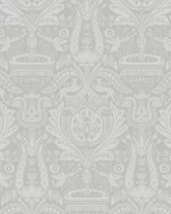 Heraldic Damask Slate Grey WallpaperSample