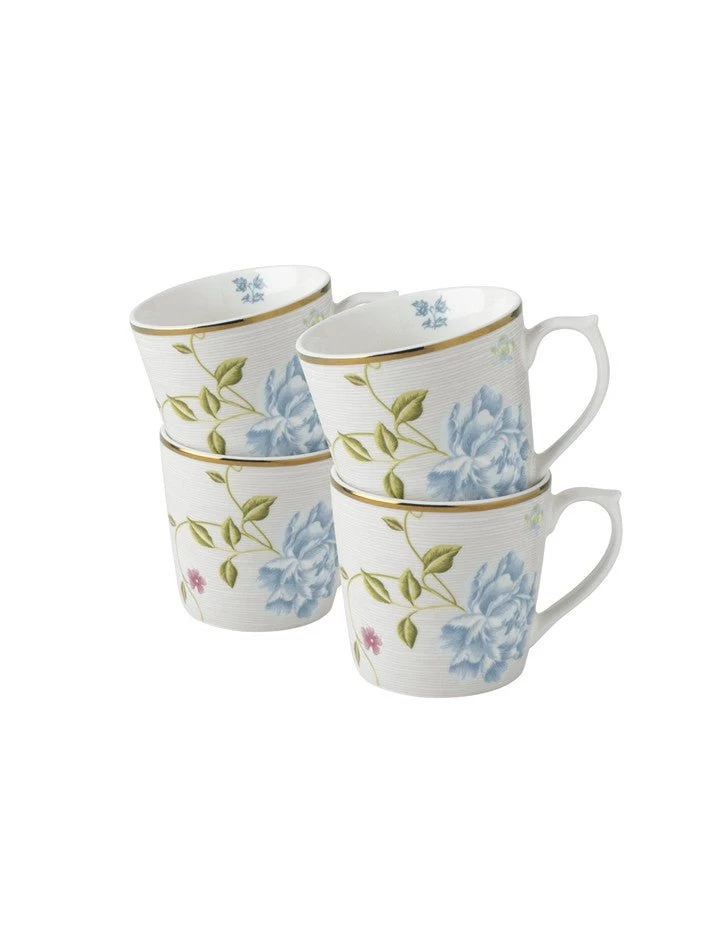 Heritage Cobblestone Pinstripe Set Of 4 Mugs (10 Oz.)