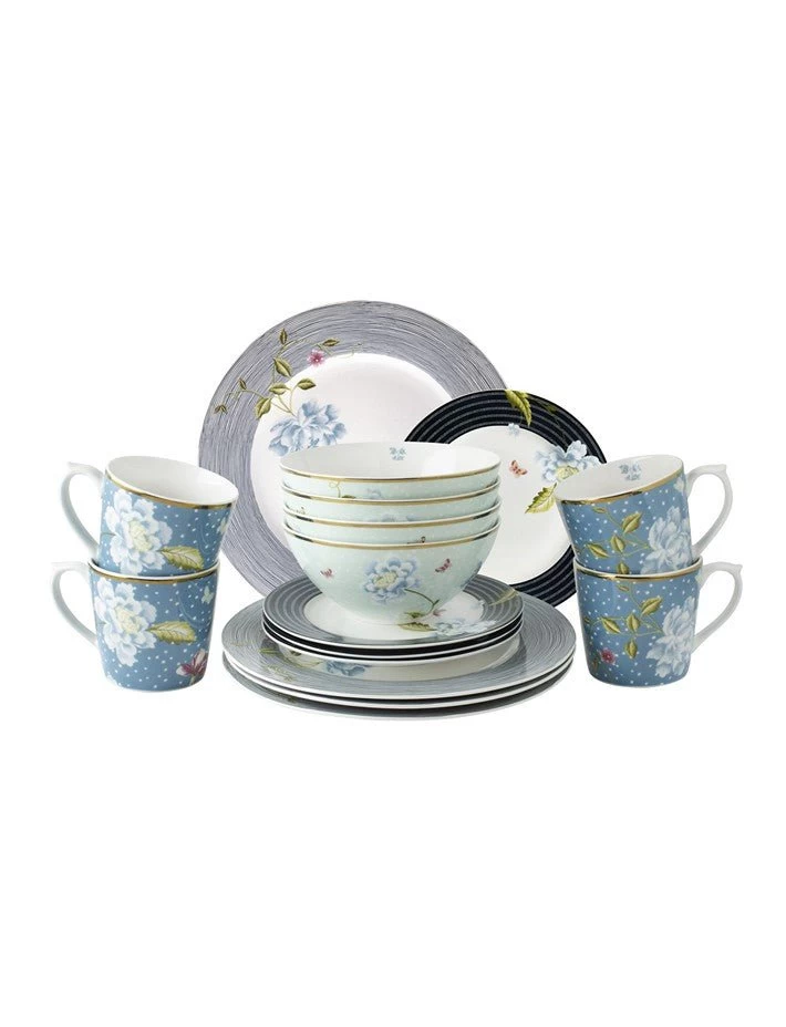 Heritage Collection 16pc Dinnerware Set (Pinstripe/Candy)