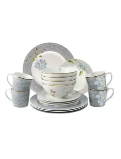 Heritage Collection 16pc Dinnerware Set (Pinstripe/Cobblestone)