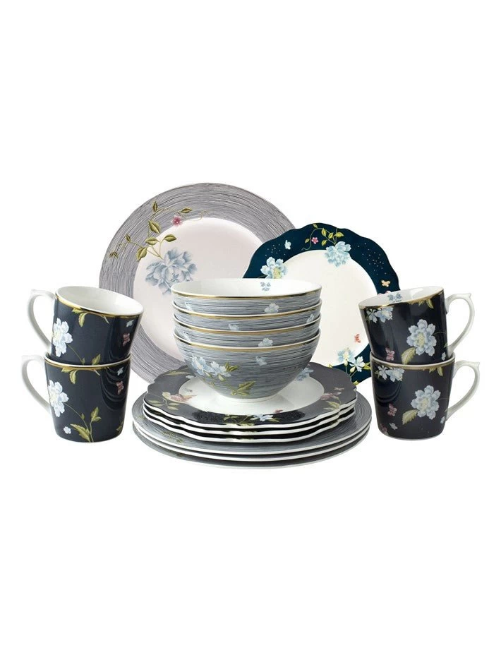 Heritage Collection 16pc Dinnerware Set (Pinstripe/Uni)