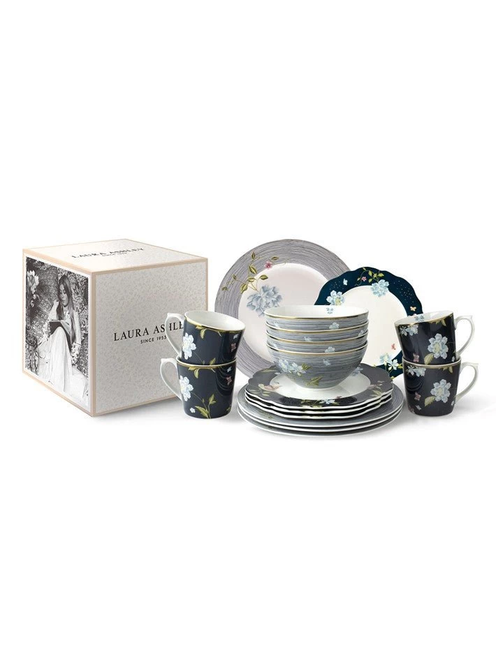 Heritage Collection 16pc Dinnerware Set (Pinstripe/Uni) - Image 2