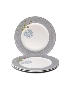 Heritage Midnight Pinstripe Set Of 4 Dinner Plates
