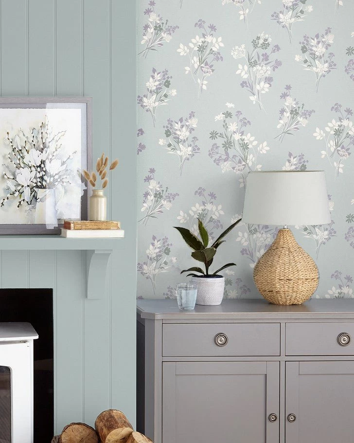 Igerna Pale Duck Egg Blue Wallpaper - Image 2