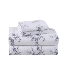 Jessika Purple Cotton Flannel Sheet Set