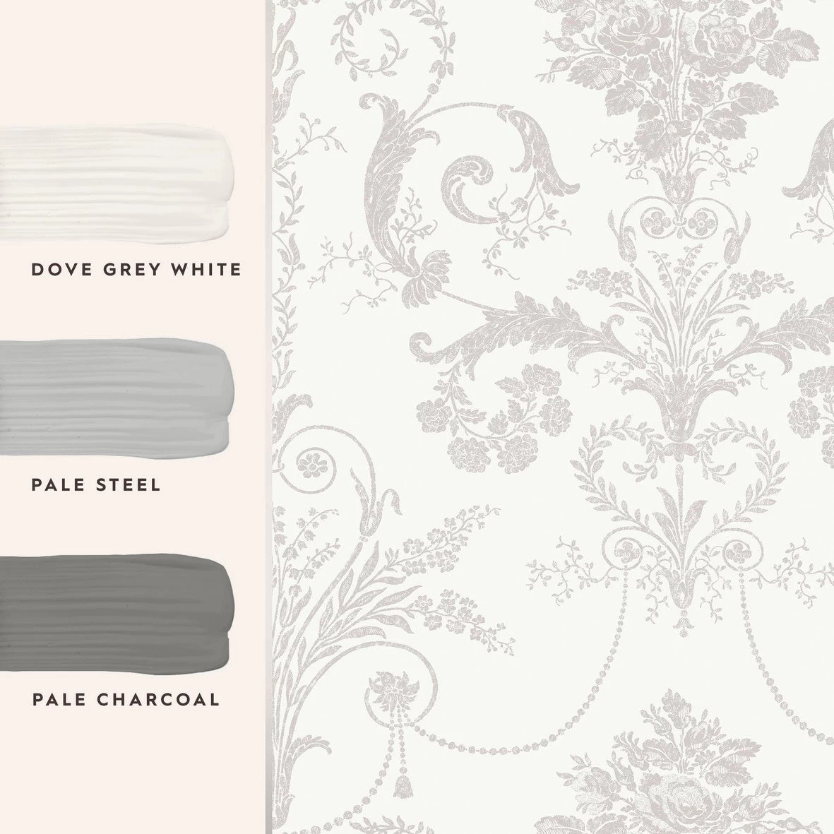 Josette Dove Grey And White Wallpaper - Image 3