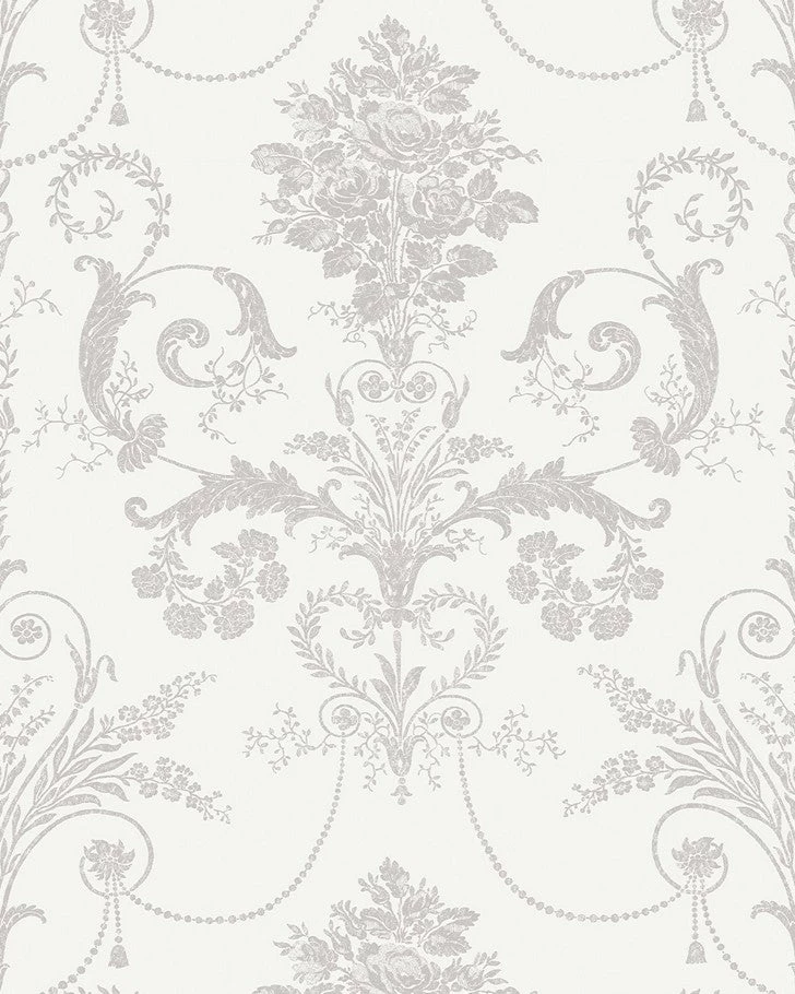 Josette Dove Grey And White Wallpaper