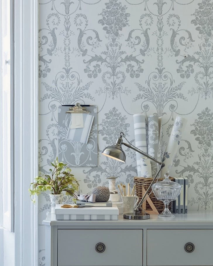 Josette Dove Grey And White Wallpaper - Image 2