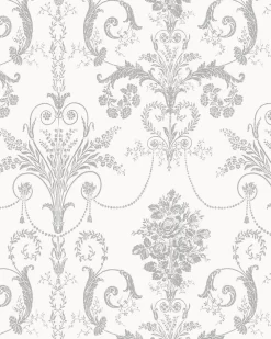 Josette Metallic Silver WallpaperSample