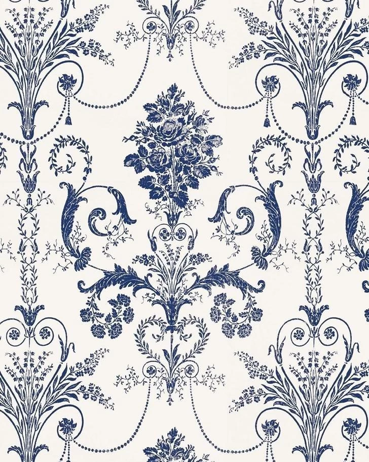 Josette Off White/Midnight Wallpaper Sample