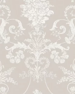 Josette White/Dove Grey Wallpaper