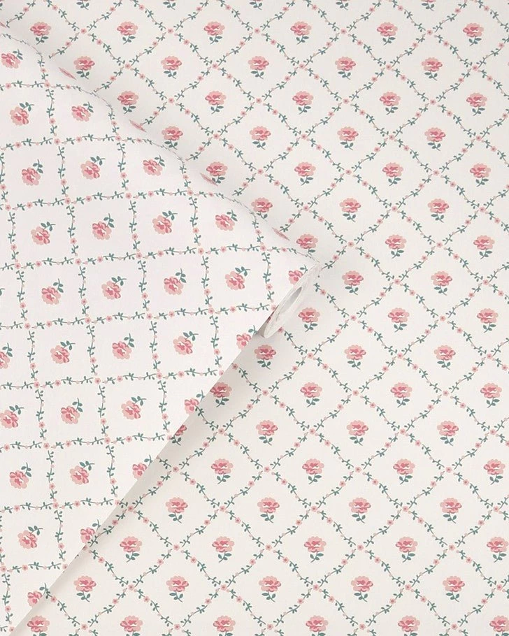 Kate Coral Pink Wallpaper - Image 2