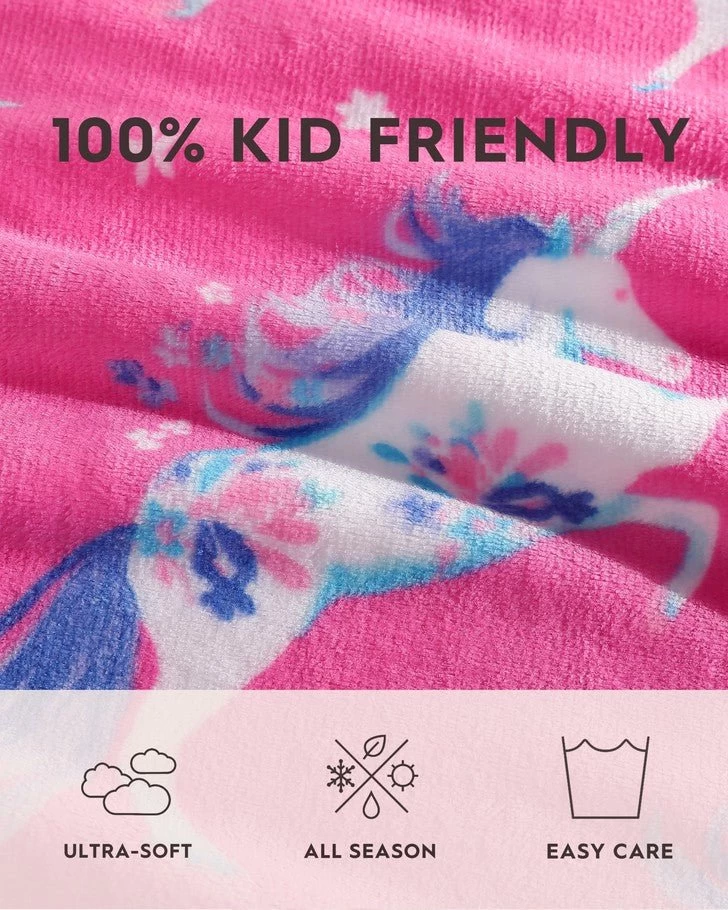 Kids Unicorn Utopia Ultra Soft Plush Fleece Throw - Image 3