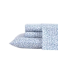 Lavange Vine Blue Cotton Sateen Sheet Set