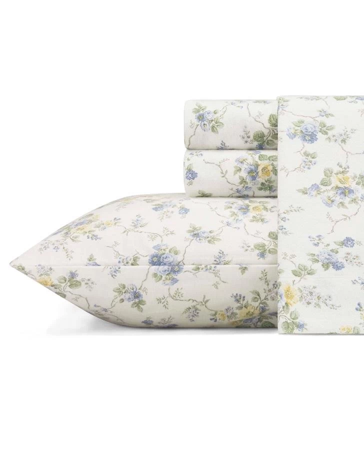 Le Fleur Cottage Blue Flannel Sheet Set - Image 2