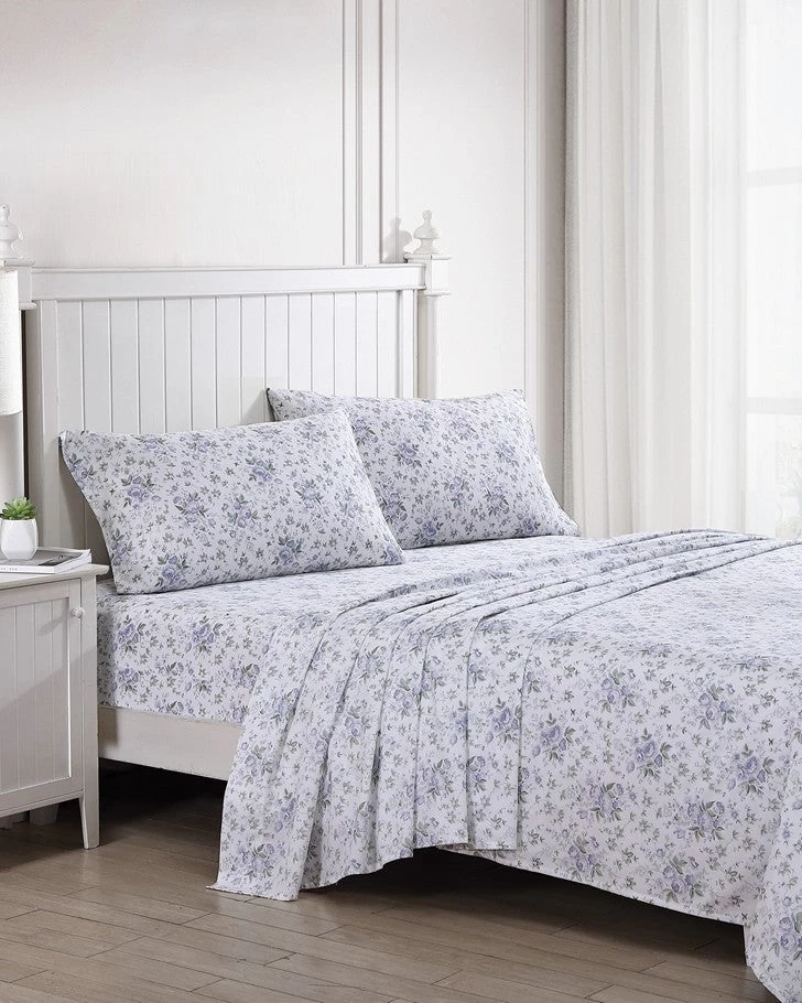 Lilian Purple Cotton Sateen Sheet Set - Image 2