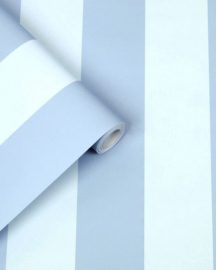 Lille Matte Blue Sky Stripe Wallpaper Sample - Image 3