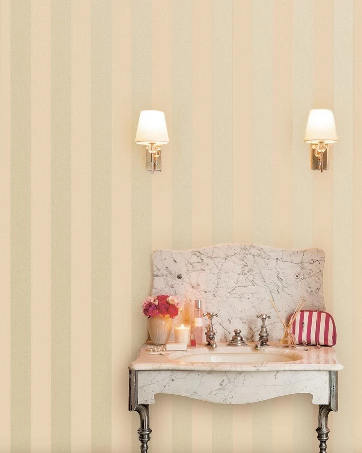 Lille Pearlescent Stripe Linen Wallpaper Sample - Image 2