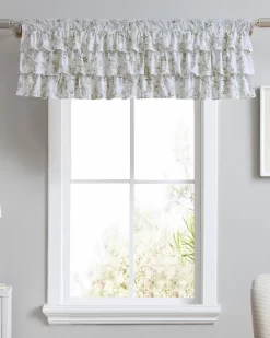 Lindy Green Tier Ruffled Window Valance