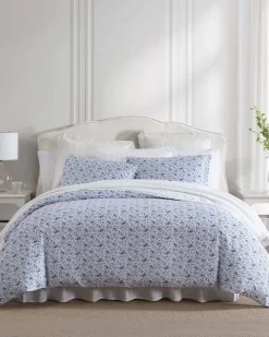 Lorelei Indigo Sateen Duvet Cover Set