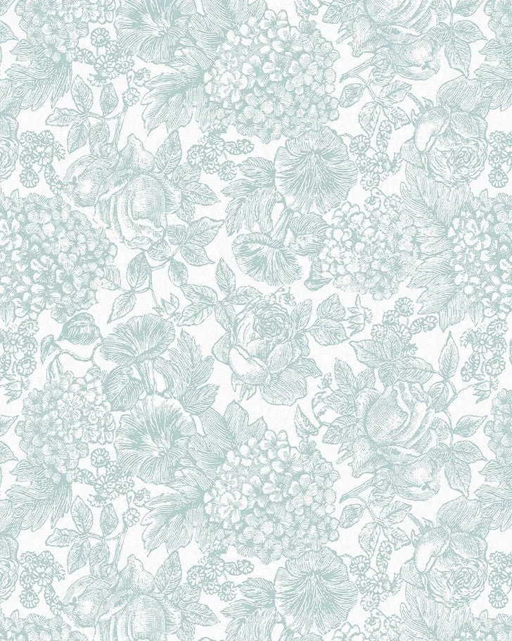 Louise Duck Egg Blue Wallpaper Sample