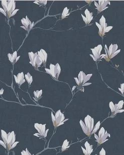 Magnolia Grove Dusky Seaspray Wallpaper