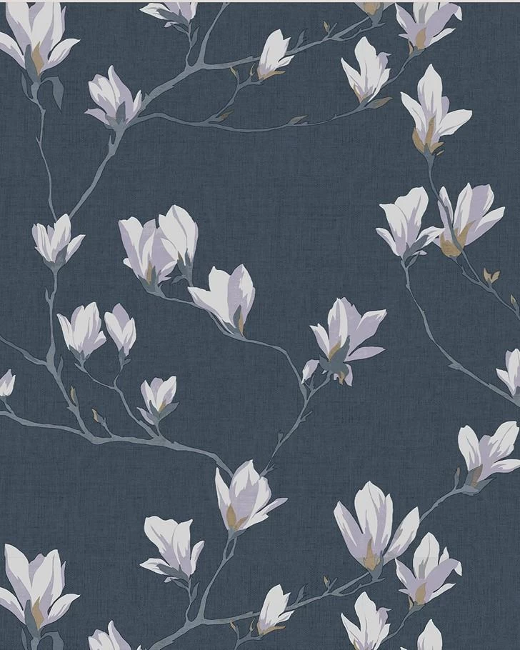 Magnolia Grove Dusky Seaspray Wallpaper