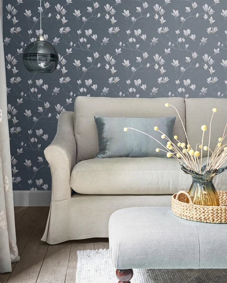 Magnolia Grove Dusky Seaspray Wallpaper - Image 2