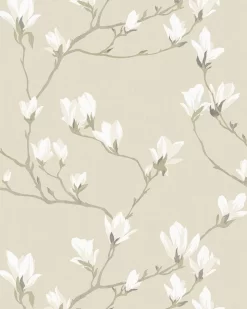 Magnolia Grove Natural Wallpaper Sample
