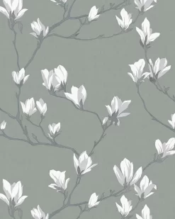 Magnolia Grove Slate Wallpaper