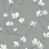 Magnolia Grove Slate Wallpaper Sample