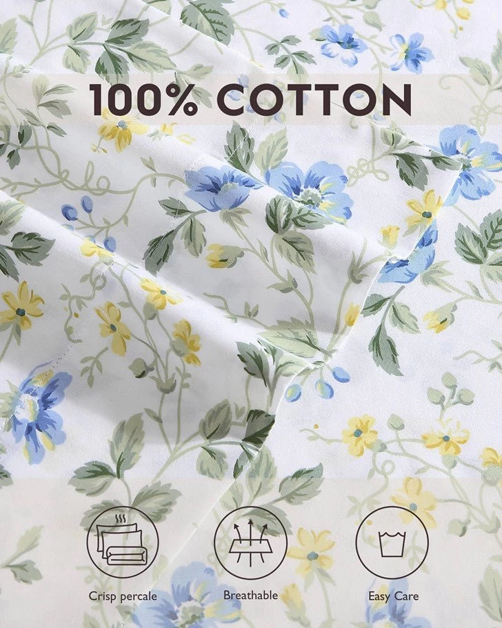 Meadow Floral Blue Standard Pillowcase Pair - Image 5