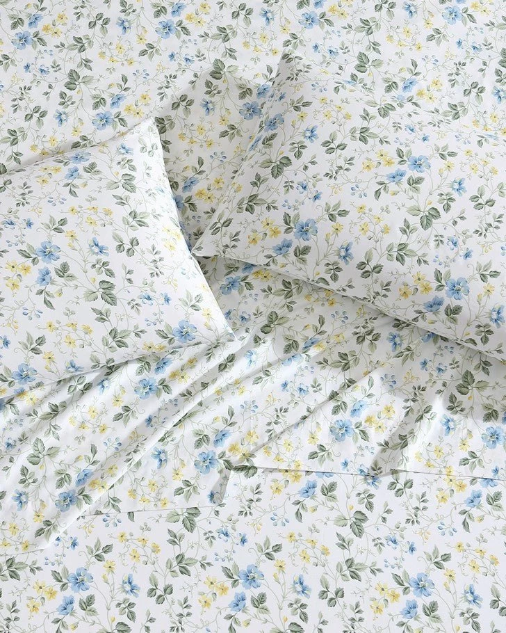 Meadow Floral Blue Standard Pillowcase Pair - Image 4