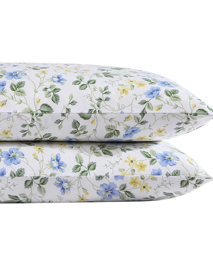 Meadow Floral Blue Standard Pillowcase Pair