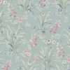 Mosedale Posy Dark Duck Egg Blue Wallpaper Sample