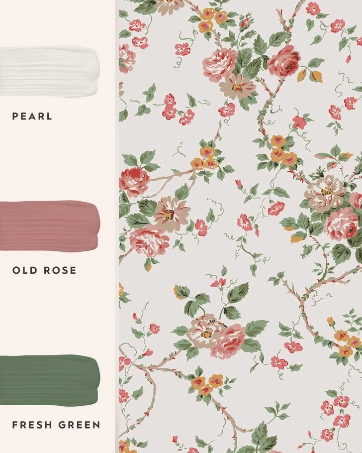 Mountney Garden Antique PinkWallpaper Sample - Image 4