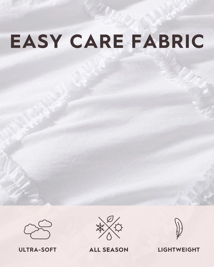 Norah White Microfiber Comforter Set - Image 8